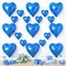 Blue Heart Balloons, 19PCS Blue Heart Shape Balloons, 18Inch with 10Inch Helium Foil Balloon Love Mylar Balloon for Birthday Wedding Engagement Valentines Party Anniversary Decorations